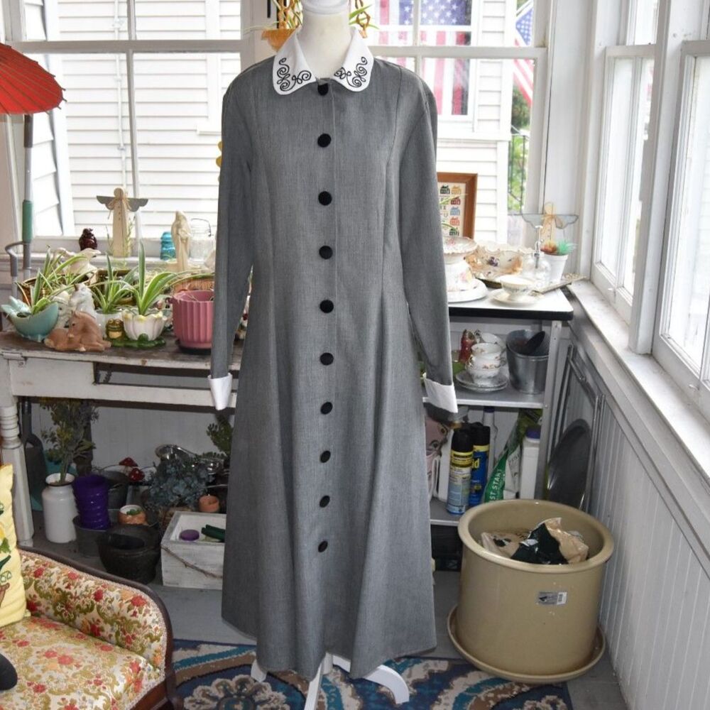 Vintage 80s James River Traders Wool Blend Maxi Dress Size Medium 80s Does 40s